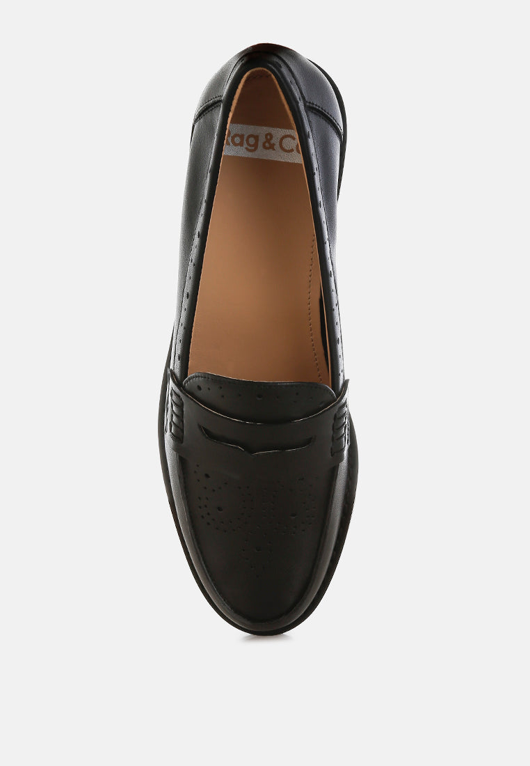  Clotilda Perforated Low Heel Loafers