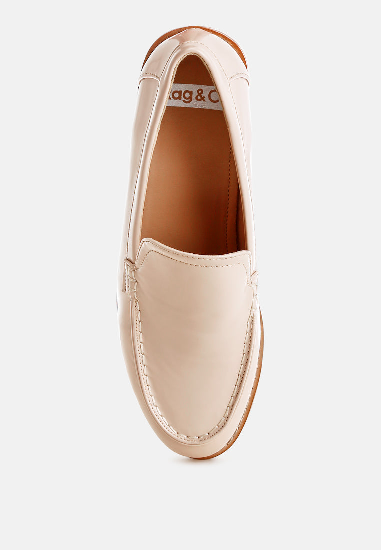  Corleone Pleather Stacked Heel Loafers