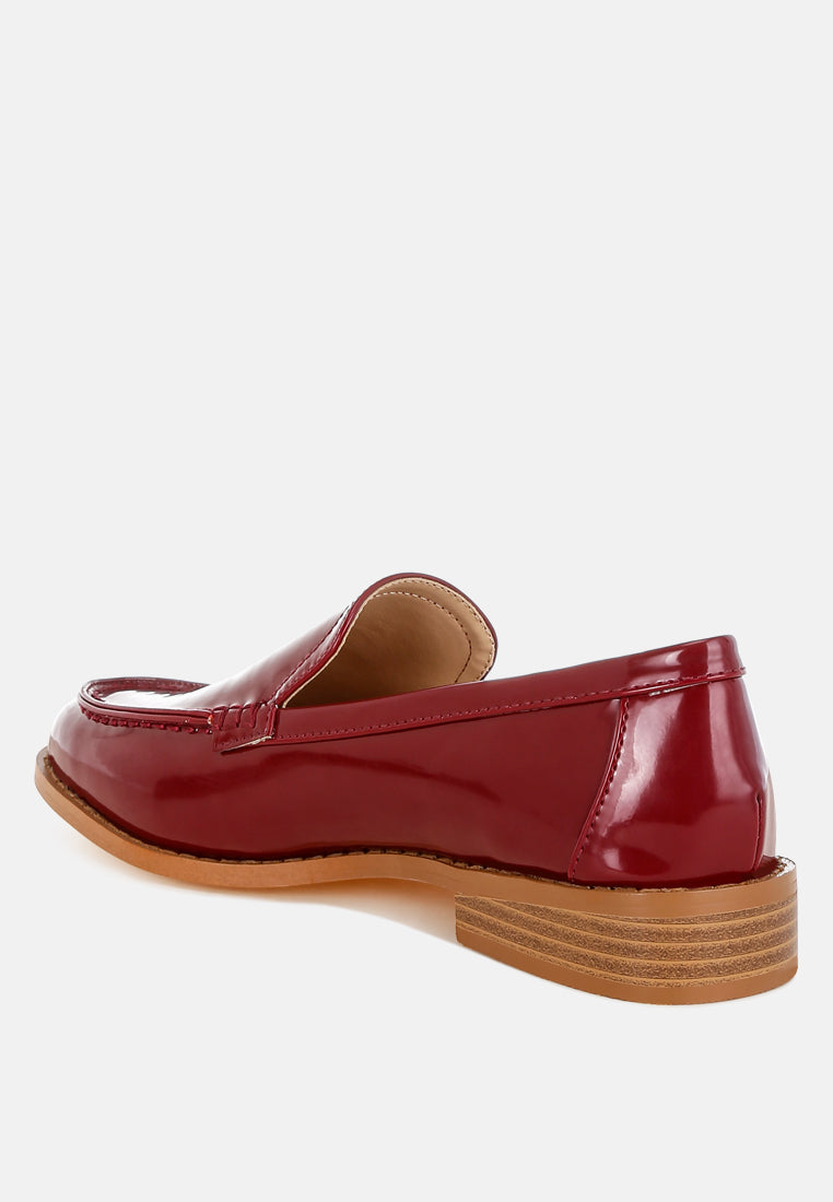  Corleone Pleather Stacked Heel Loafers