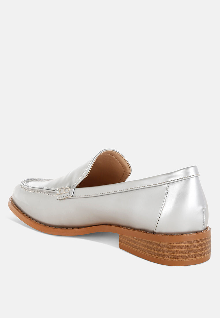  Corleone Pleather Stacked Heel Loafers