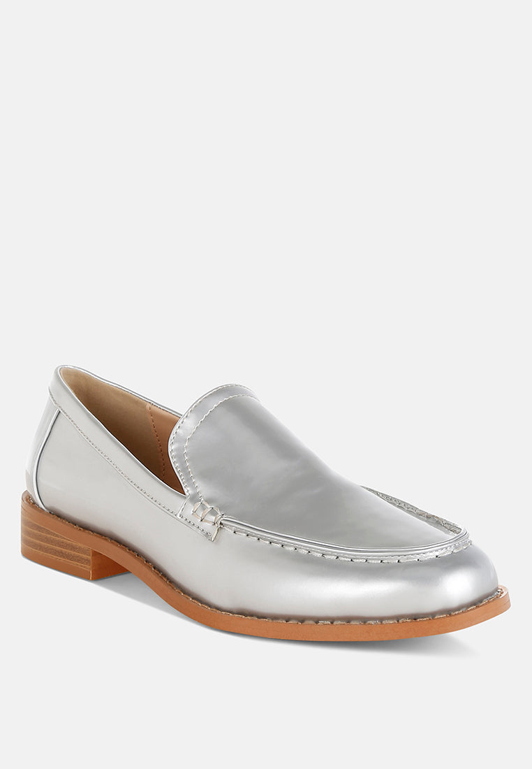  Corleone Pleather Stacked Heel Loafers