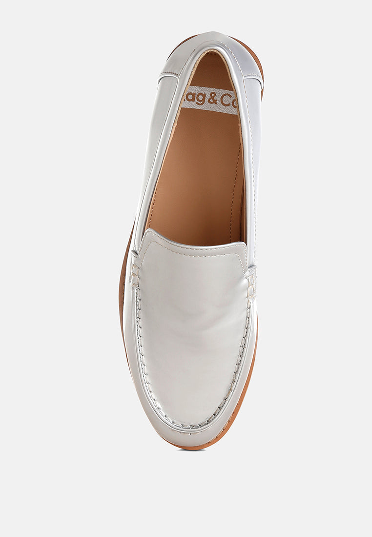  Corleone Pleather Stacked Heel Loafers