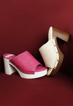  Marengo Raffia Wooden Clogs