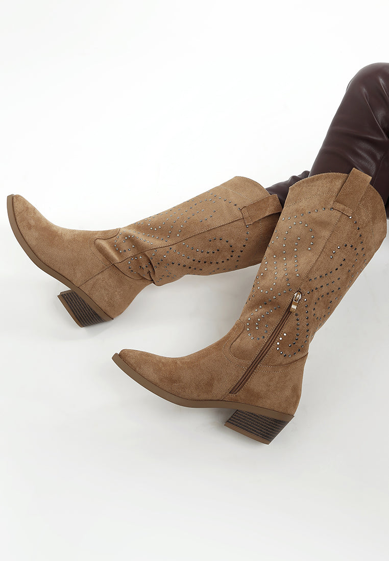  Lariat Studs Embellished Cowboy Boots