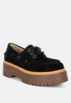  Cuckatoos Chunky Real Suede Leather Oxford Loafers