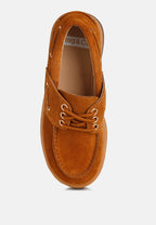  Cuckatoos Chunky Real Suede Leather Oxford Loafers