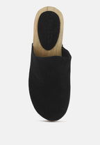  DARCIE Black Suede Clogs