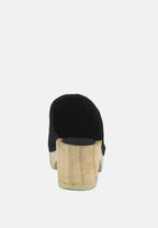  DARCIE Black Suede Clogs