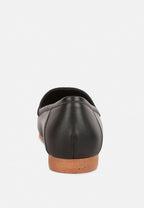  DARETH Horsebit Flat Heel Loafers In Black