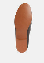  DARETH Horsebit Flat Heel Loafers In Black