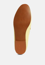  DARETH Horsebit Flat Heel Loafers In Yellow