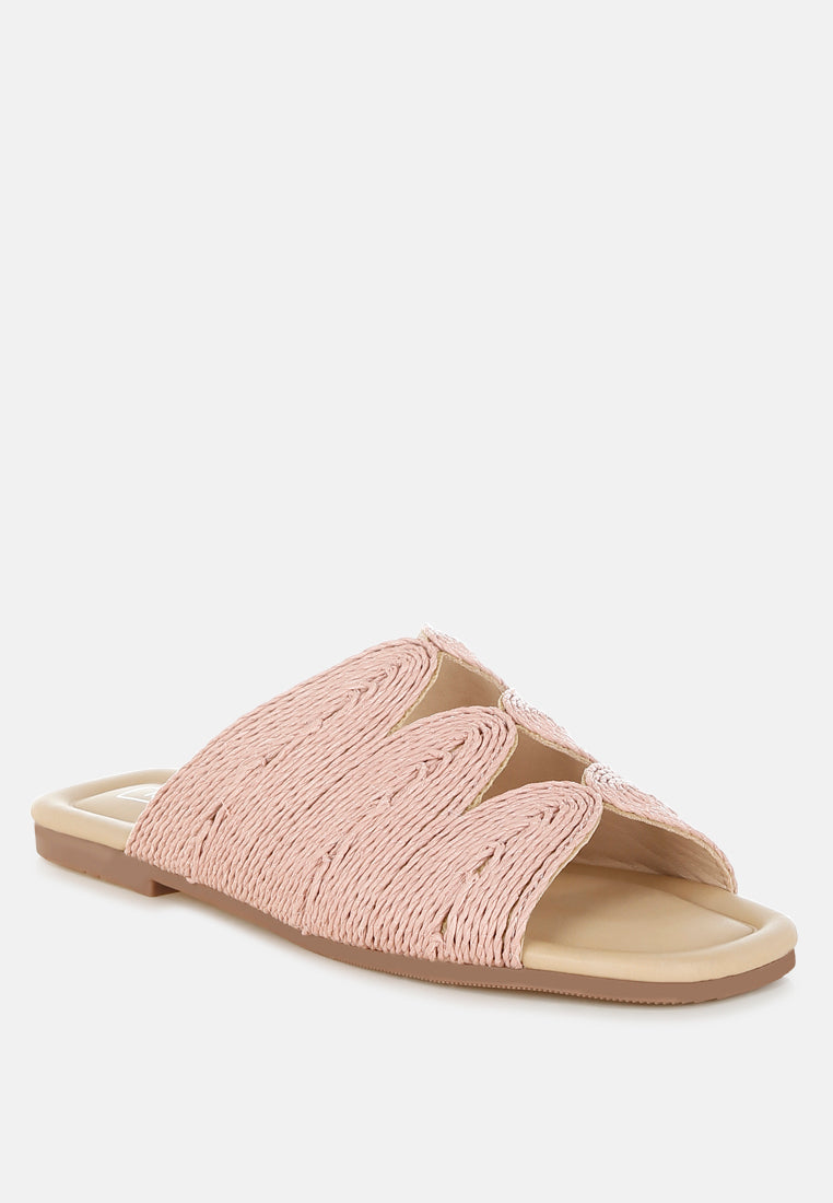  Daisy Doe Raffia Square Toe Flats