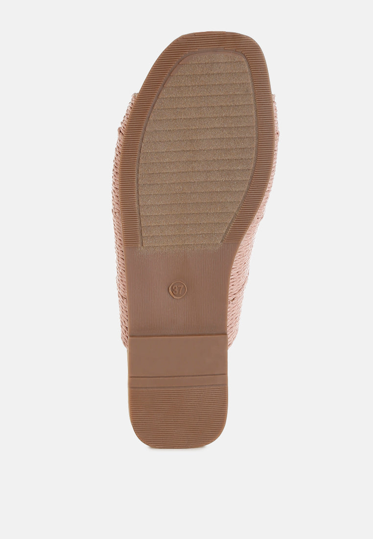  Daisy Doe Raffia Square Toe Flats