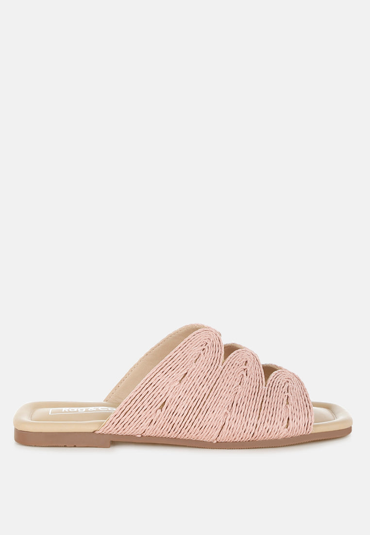  Daisy Doe Raffia Square Toe Flats
