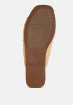  Daisy Doe Raffia Square Toe Flats