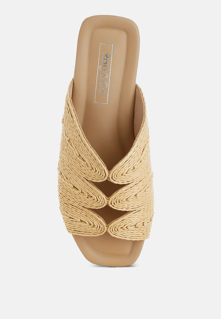  Daisy Doe Raffia Square Toe Flats