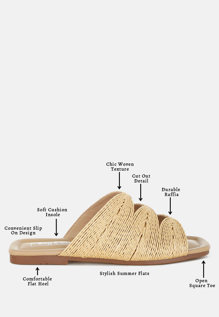  Daisy Doe Raffia Square Toe Flats