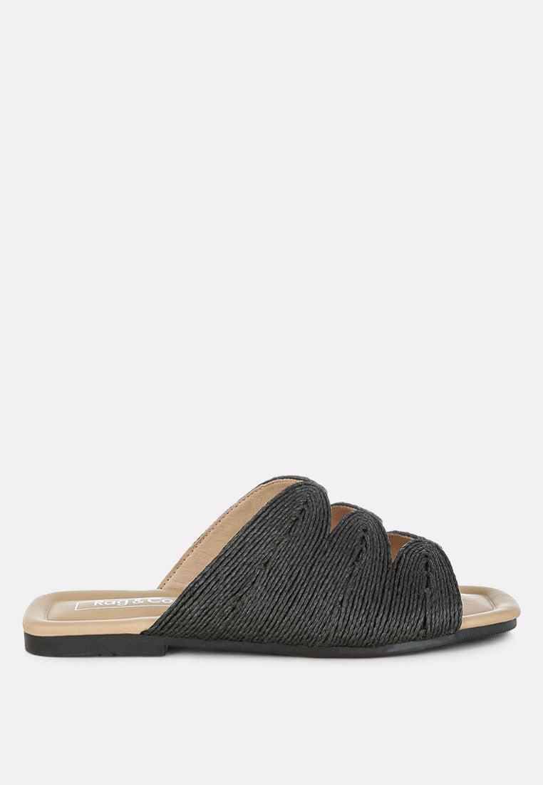  Daisy Doe Raffia Square Toe Flats