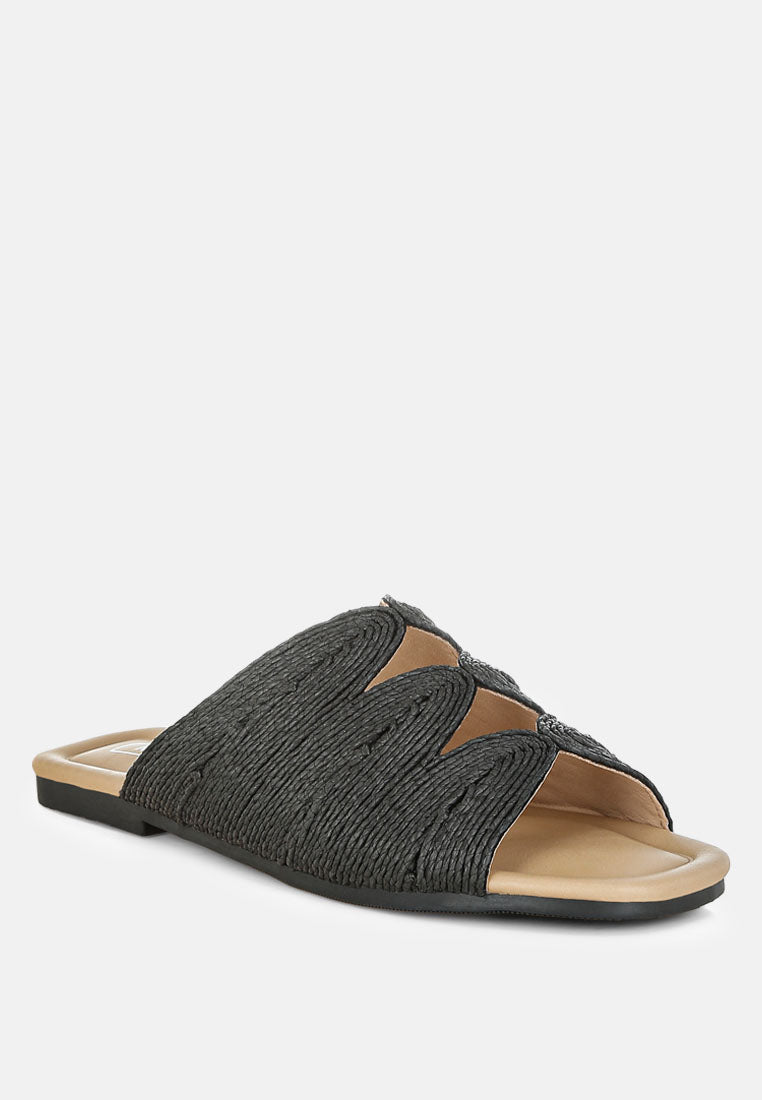  Daisy Doe Raffia Square Toe Flats