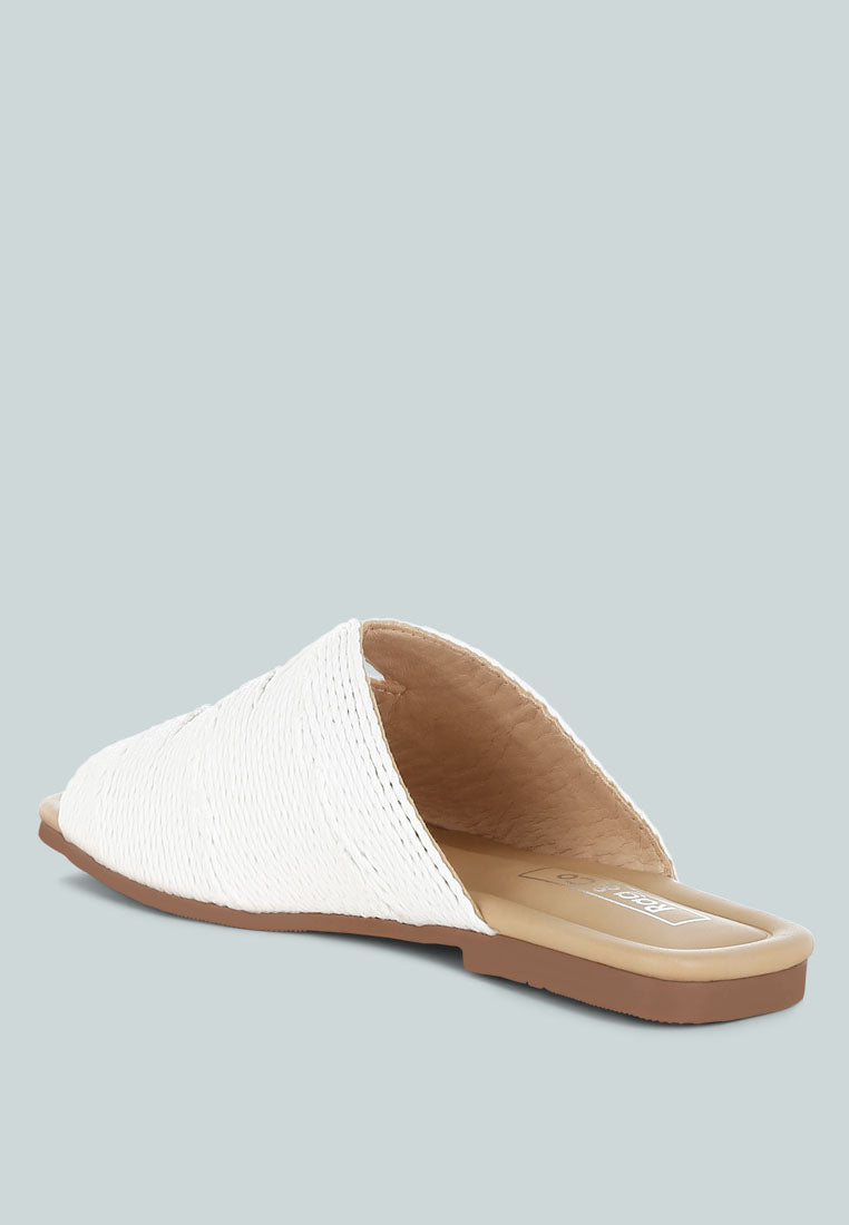  Daisy Doe Raffia Square Toe Flats