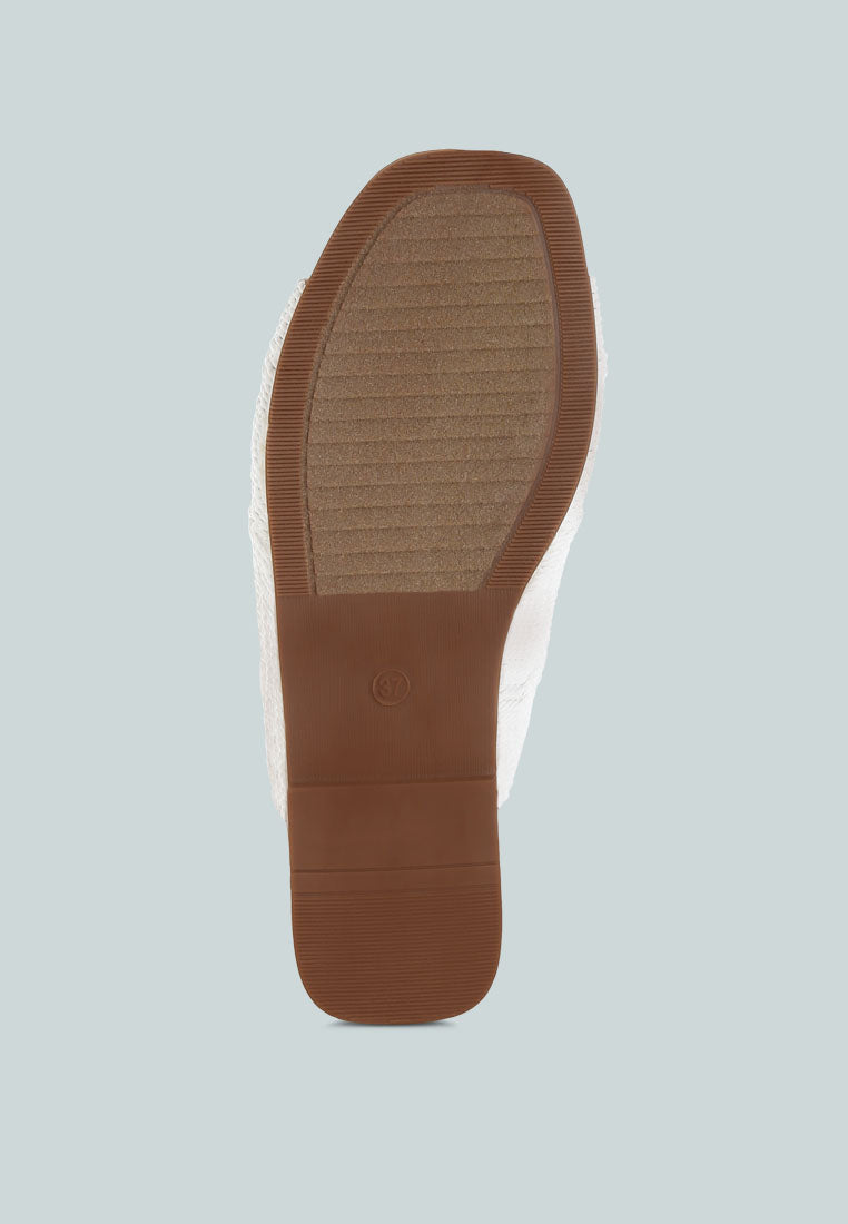  Daisy Doe Raffia Square Toe Flats
