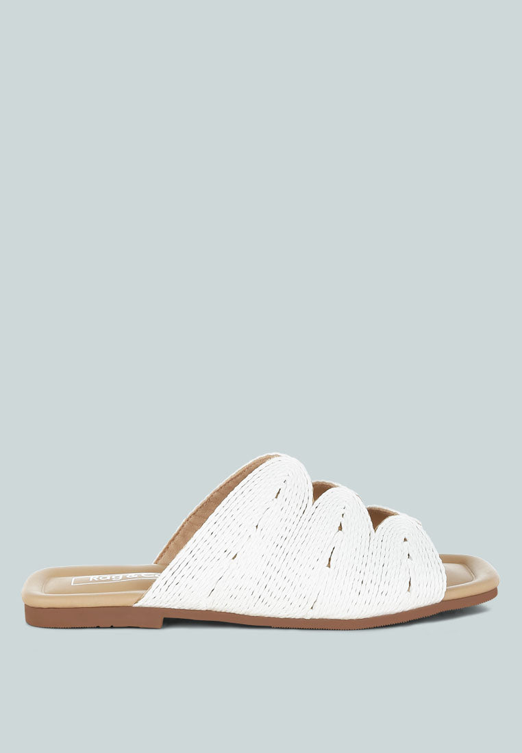 Daisy Doe Raffia Square Toe Flats