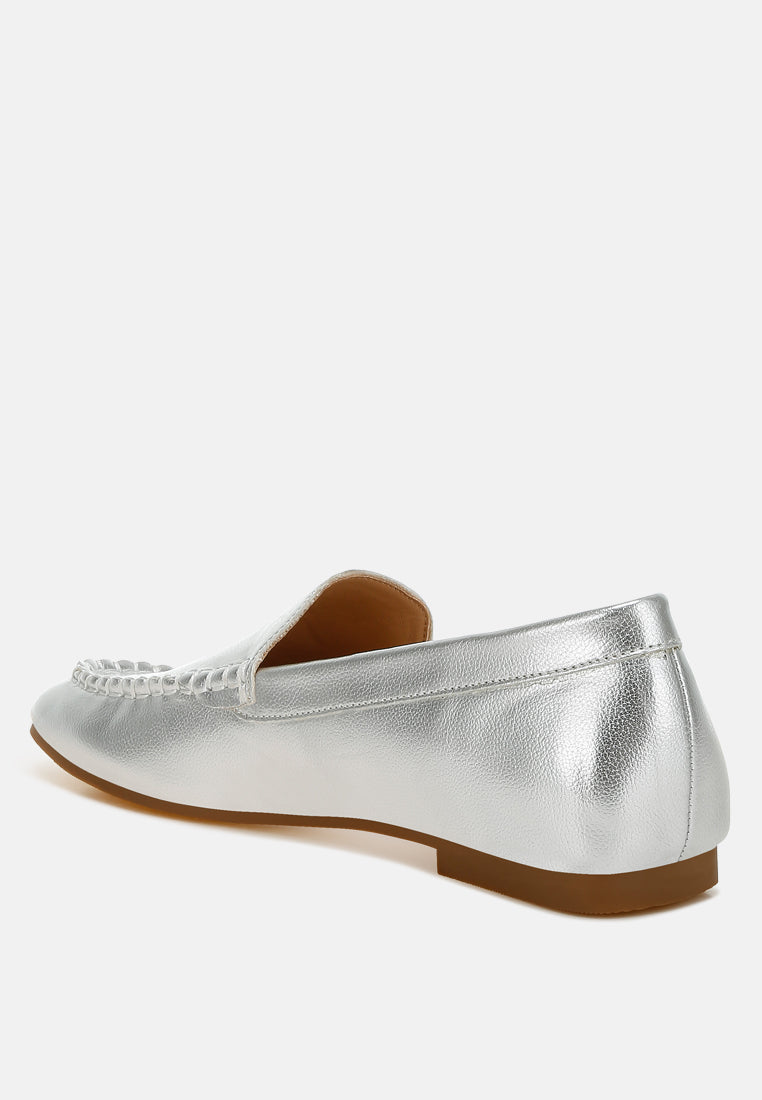  Dama Metallic Pleather Loafers