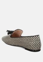  Dara Raffia Tassels Detail Loafers
