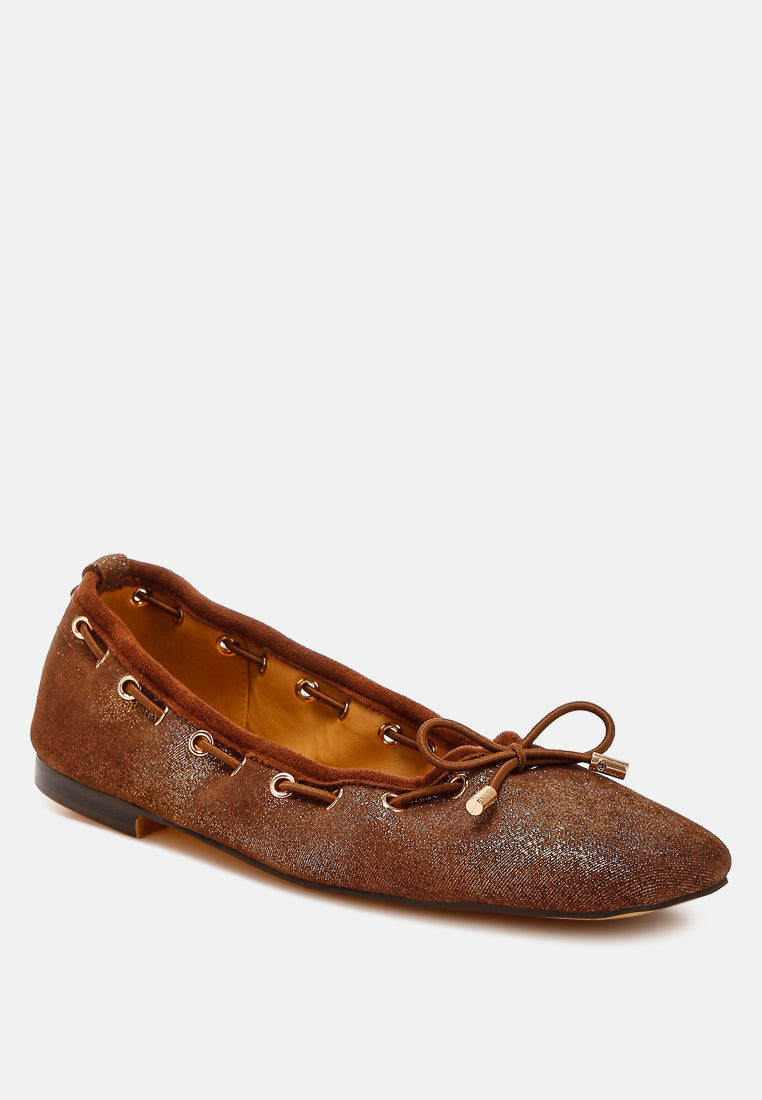  Darlow Drawstring Bow Ballerinas