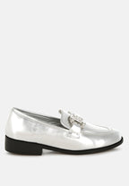  Dendron Diamante Horsebit Metallic Loafers