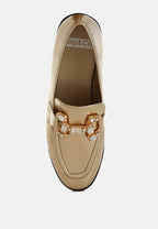  Dendron Diamante Horsebit Metallic Loafers