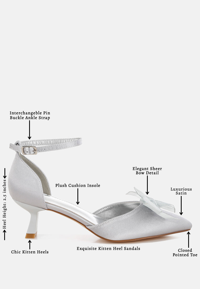  Cadell Bow Detail Satin Sandals