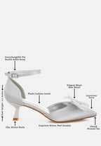  Cadell Bow Detail Satin Sandals