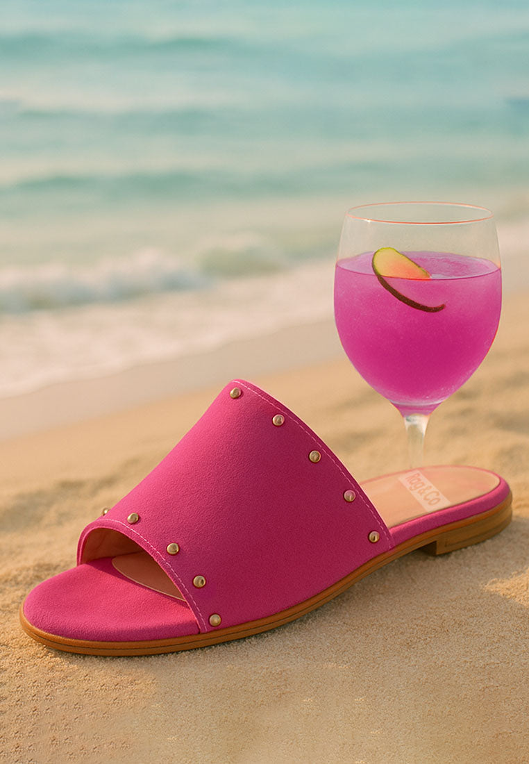  Odalia Soft Suede Leather Studded Flats