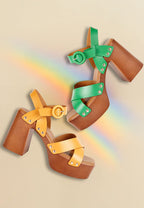  CRISTINA Cross Strap Embellished Heels In Light Tan