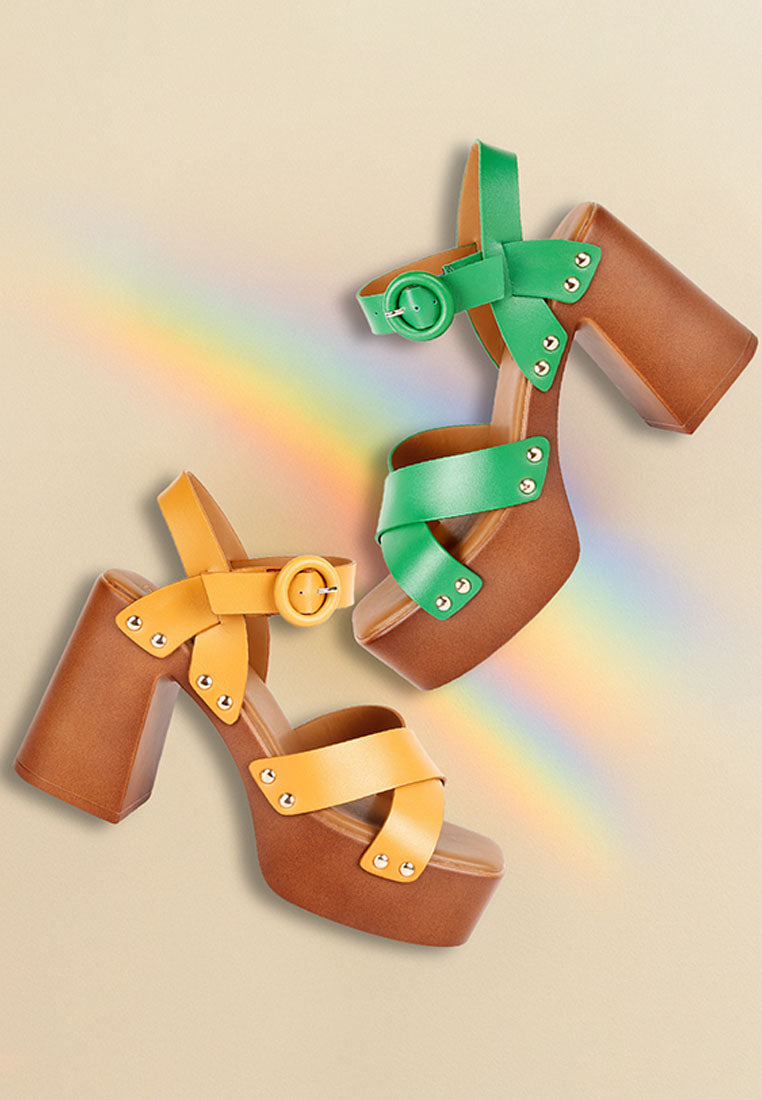  CRISTINA Cross Strap Embellished Heels In Light Tan