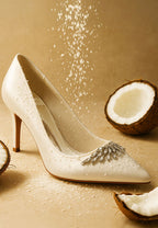  Rhodolia Diamante Brooch Detail Satin Pumps