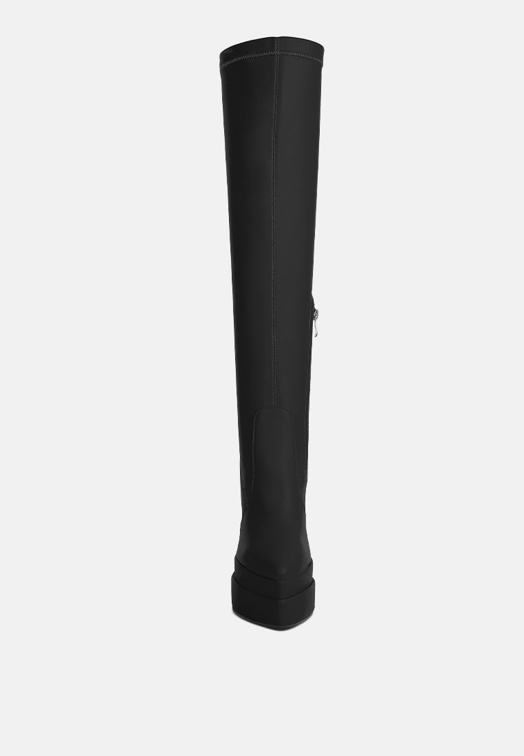  CYBER-PUNK High Platform Long Boots In Black