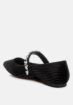  Dresden Diamante Brooch Velvet Ballerinas