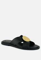  EUDORA Embellished Black Slip-ons