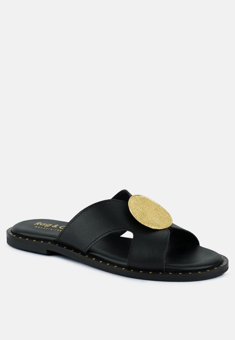  EUDORA Embellished Black Slip-ons