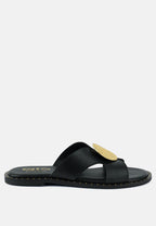  EUDORA Embellished Black Slip-ons