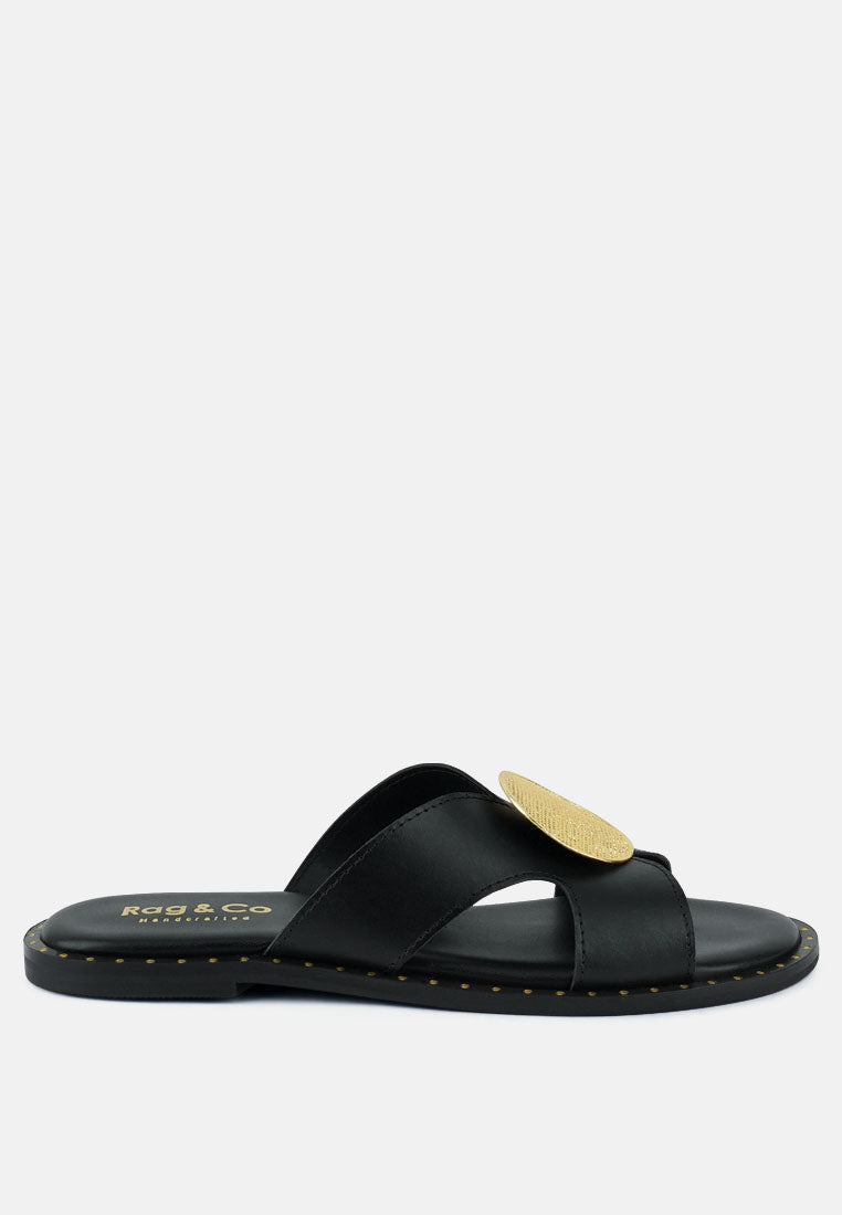  EUDORA Embellished Black Slip-ons