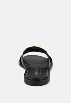  EUDORA Embellished Black Slip-ons