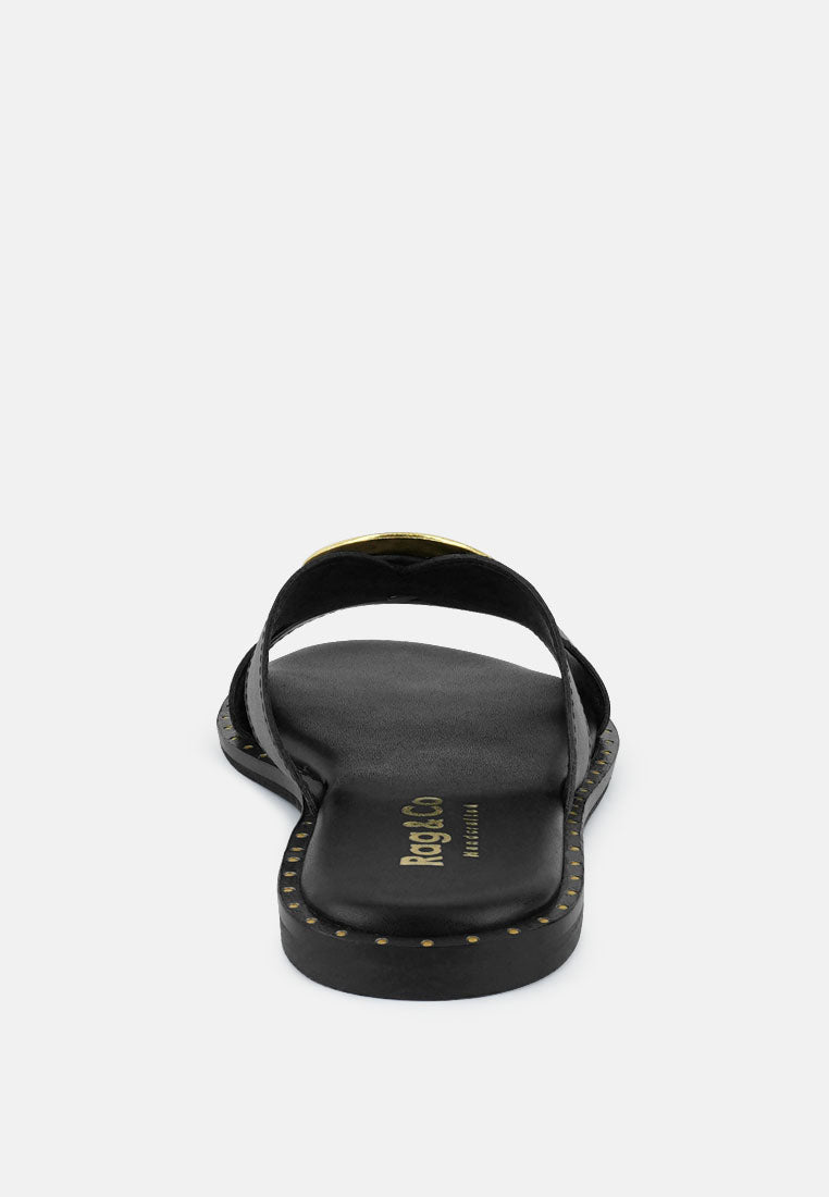  EUDORA Embellished Black Slip-ons