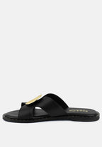  EUDORA Embellished Black Slip-ons