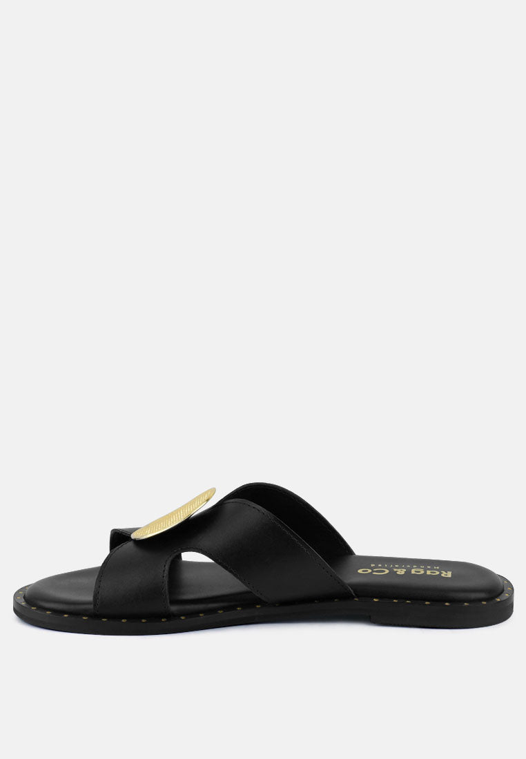  EUDORA Embellished Black Slip-ons