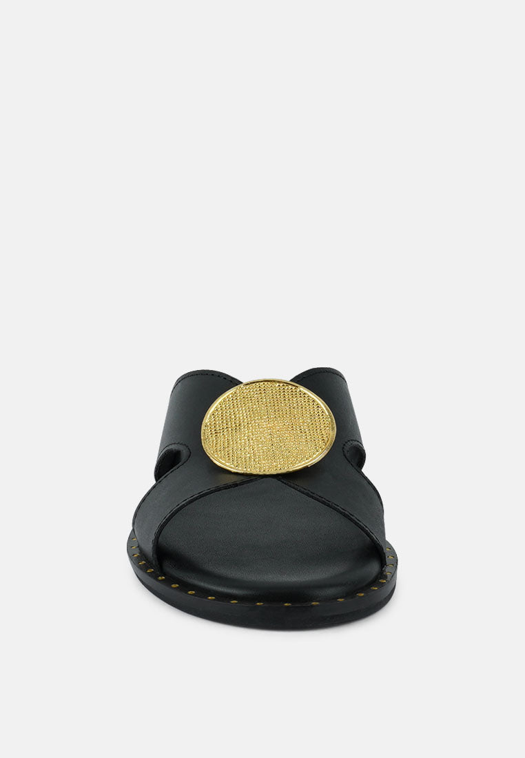 EUDORA Embellished Black Slip-ons