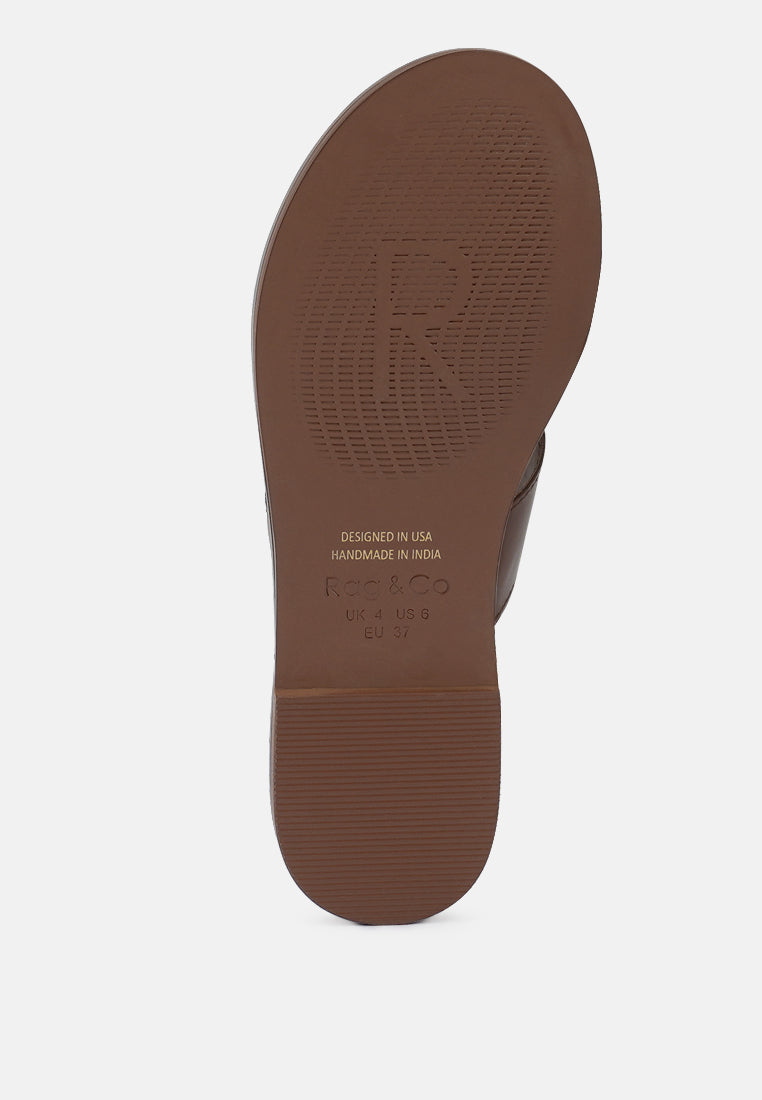  EUDORA Embellished Tan Slip-ons