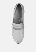  Eden Ode Rhinestone Strap Metallic Loafers